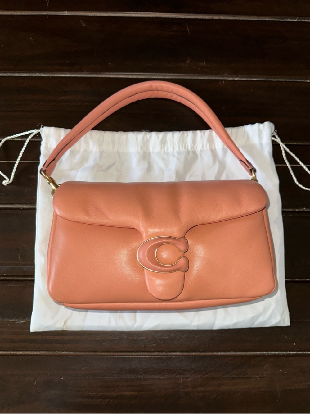 Authentic Coach Women's Pillow Tabby 26 Leather Shoulder Bag in Light Coral